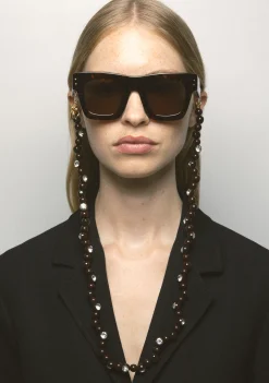 Kaleos BOWL & CRYSTAL CHAIN BROWN Fashion