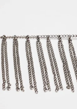 Kaleos METAL CHAIN WITH METALLIC FRINGES GREY Hot