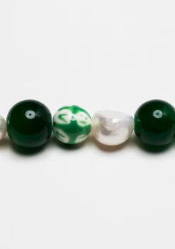 Kaleos NATURAL PEARL CHAIN COMBINATION GREEN Hot